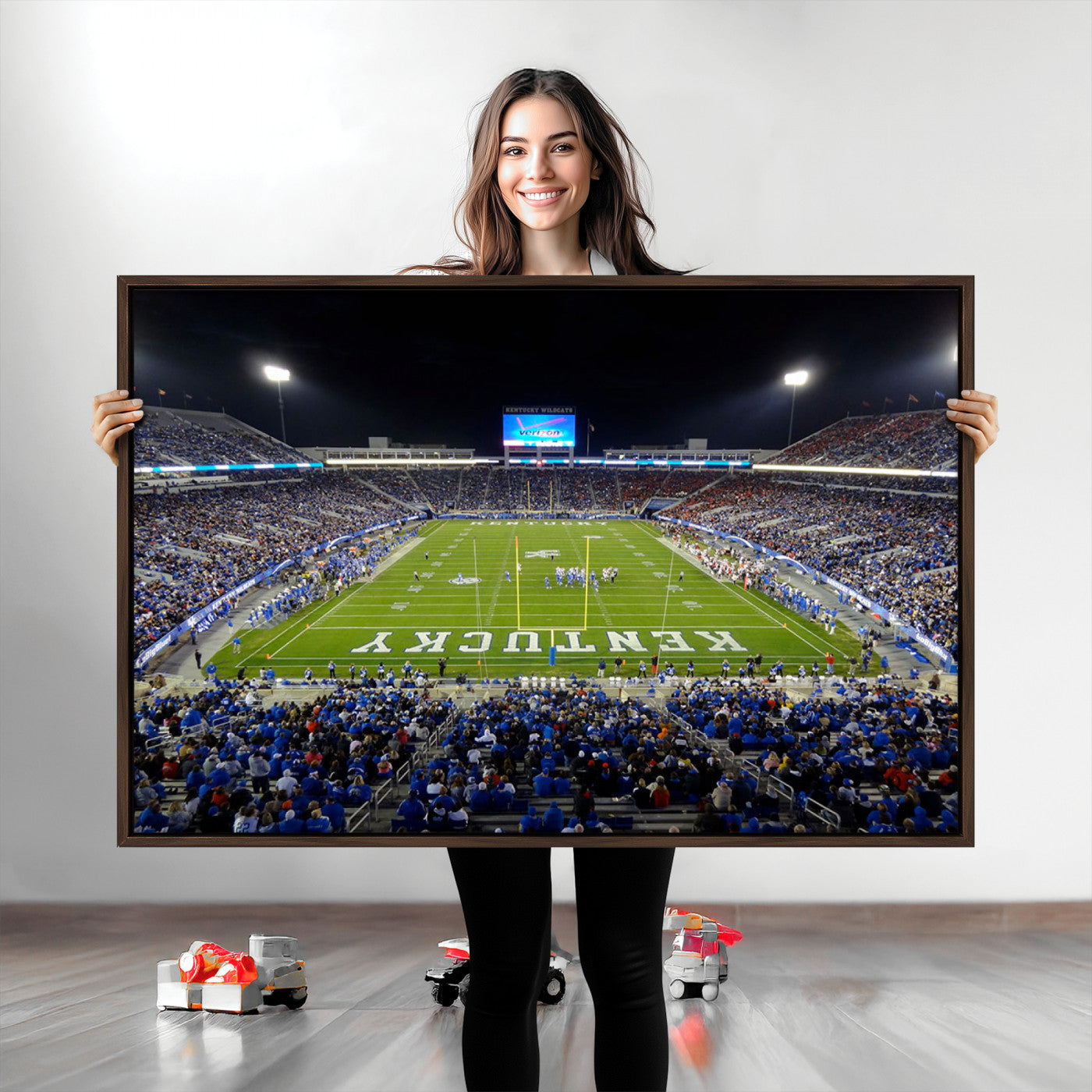 14304-MGV-CV-36X24-Kroger Field Canvas Wall Art - Kentucky Stadium Wall Art Print - Sunset Football Stadium Wall Decor - Kroger Field Lexington Art