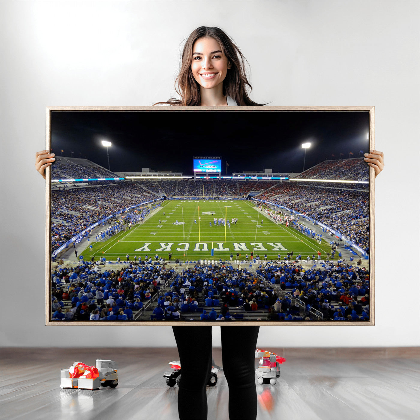 14304-MGV-CV-36X24-Kroger Field Canvas Wall Art - Kentucky Stadium Wall Art Print - Sunset Football Stadium Wall Decor - Kroger Field Lexington Art