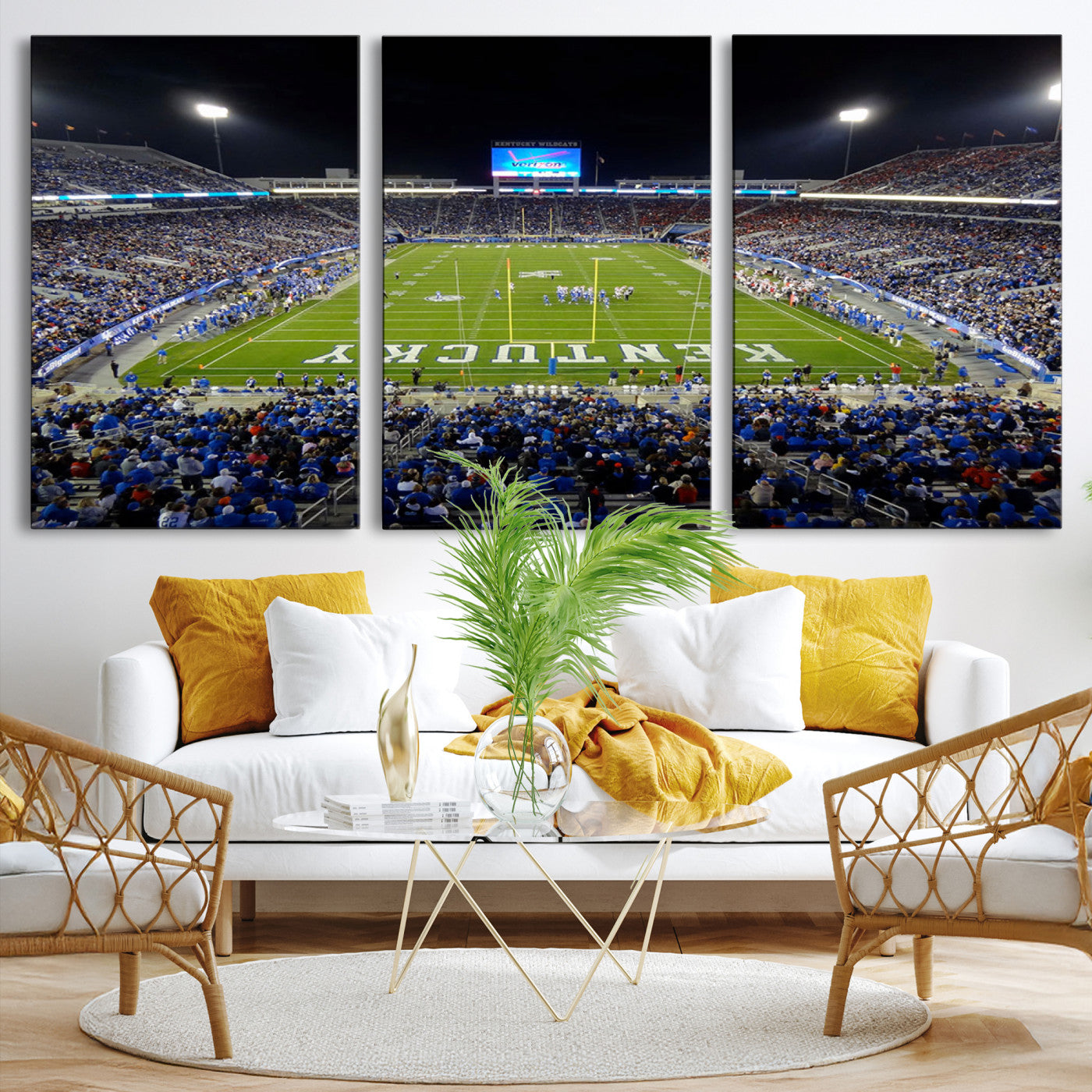 14304-MGV-CV-36X24-Kroger Field Canvas Wall Art - Kentucky Stadium Wall Art Print - Sunset Football Stadium Wall Decor - Kroger Field Lexington Art