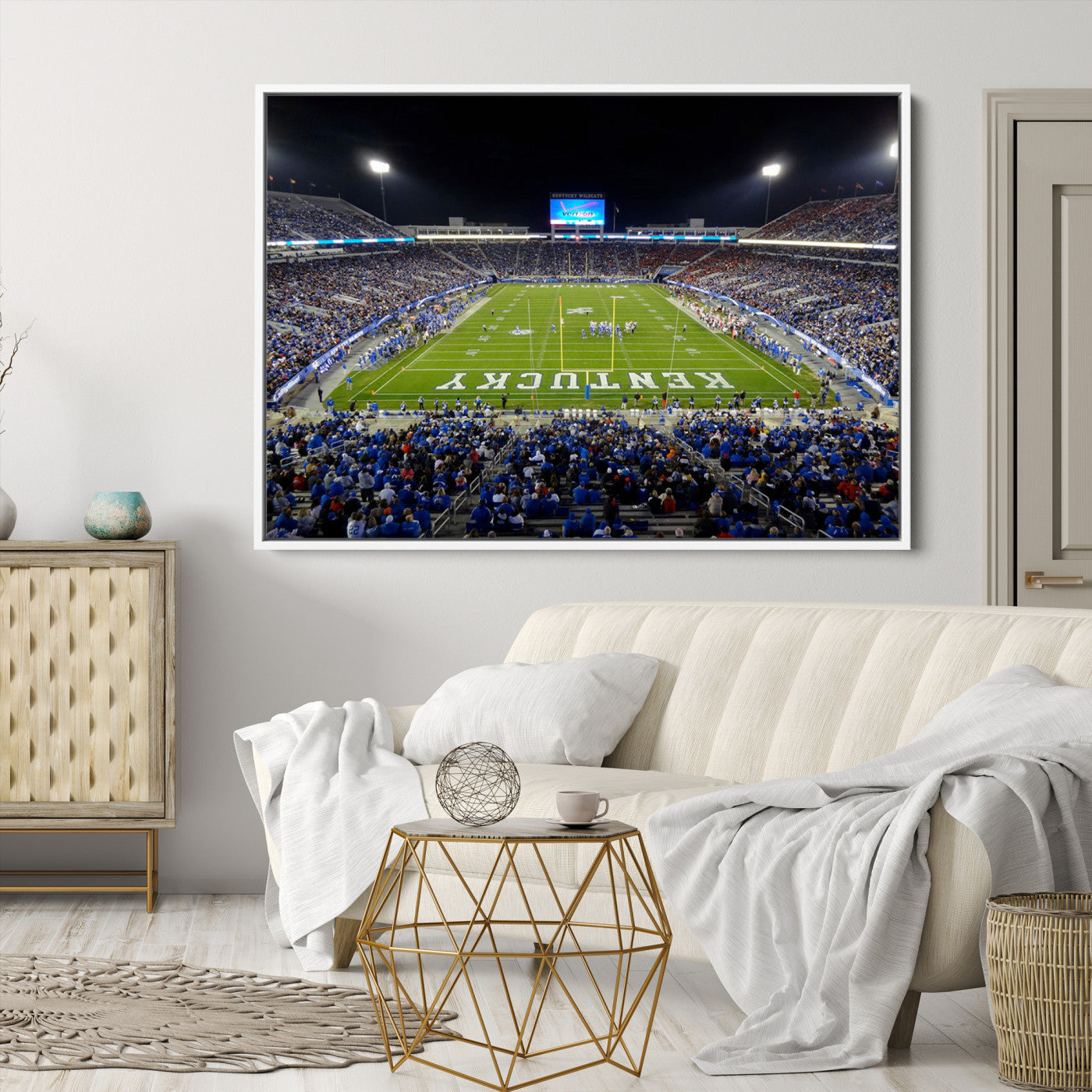 14304-MGV-CV-36X24-Kroger Field Canvas Wall Art - Kentucky Stadium Wall Art Print - Sunset Football Stadium Wall Decor - Kroger Field Lexington Art