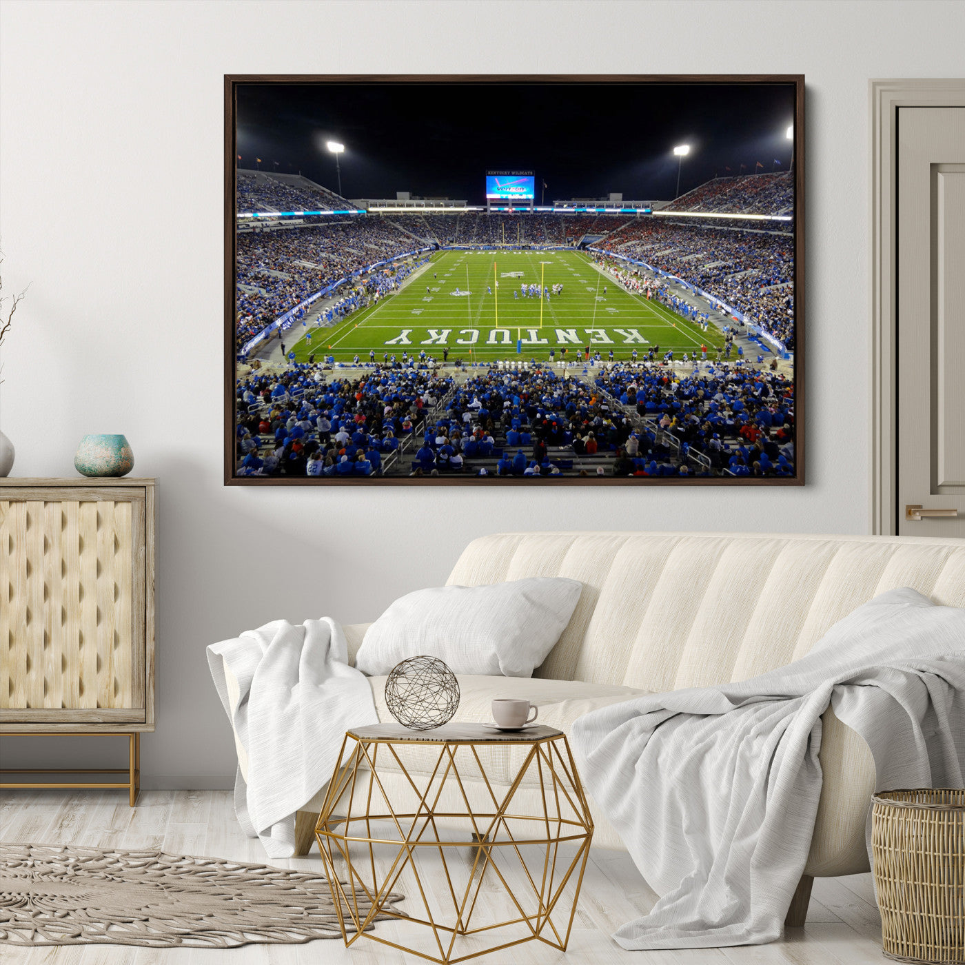 14304-MGV-CV-36X24-Kroger Field Canvas Wall Art - Kentucky Stadium Wall Art Print - Sunset Football Stadium Wall Decor - Kroger Field Lexington Art