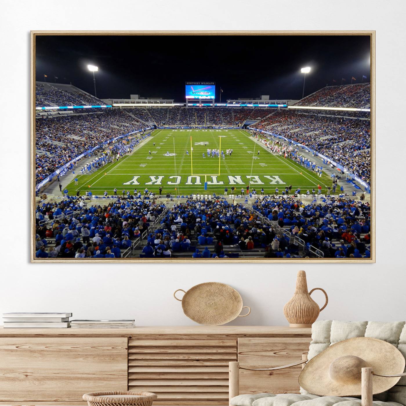 14304-MGV-CV-36X24-Kroger Field Canvas Wall Art - Kentucky Stadium Wall Art Print - Sunset Football Stadium Wall Decor - Kroger Field Lexington Art