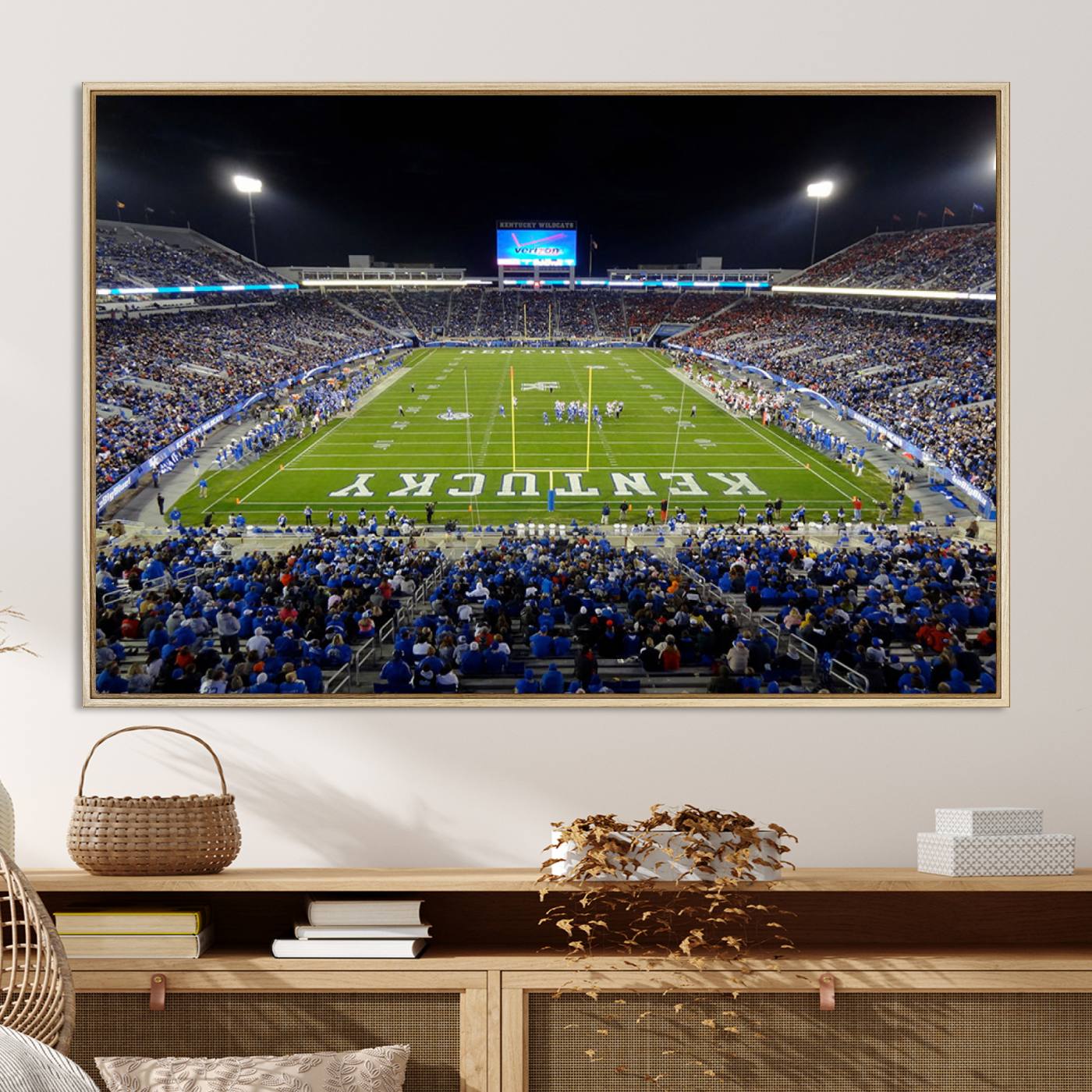 14304-MGV-CV-36X24-Kroger Field Canvas Wall Art - Kentucky Stadium Wall Art Print - Sunset Football Stadium Wall Decor - Kroger Field Lexington Art