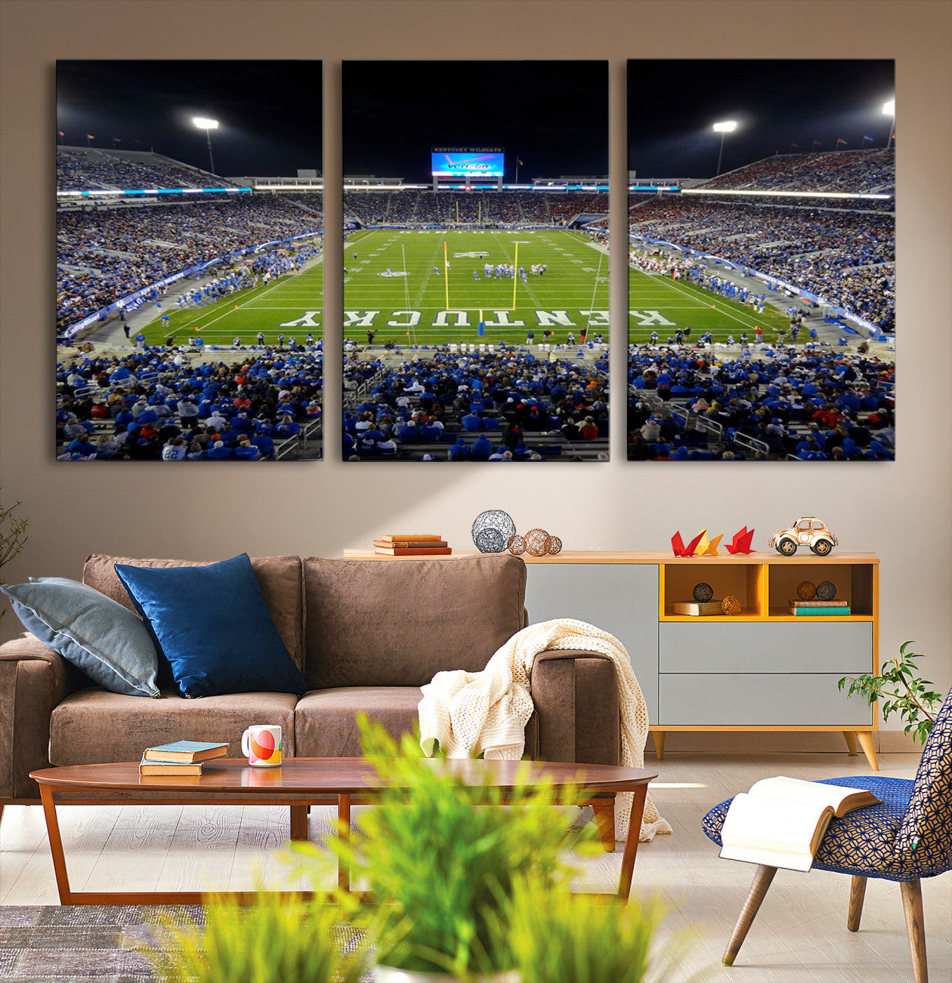 14304-MGV-CV-36X24-Kroger Field Canvas Wall Art - Kentucky Stadium Wall Art Print - Sunset Football Stadium Wall Decor - Kroger Field Lexington Art