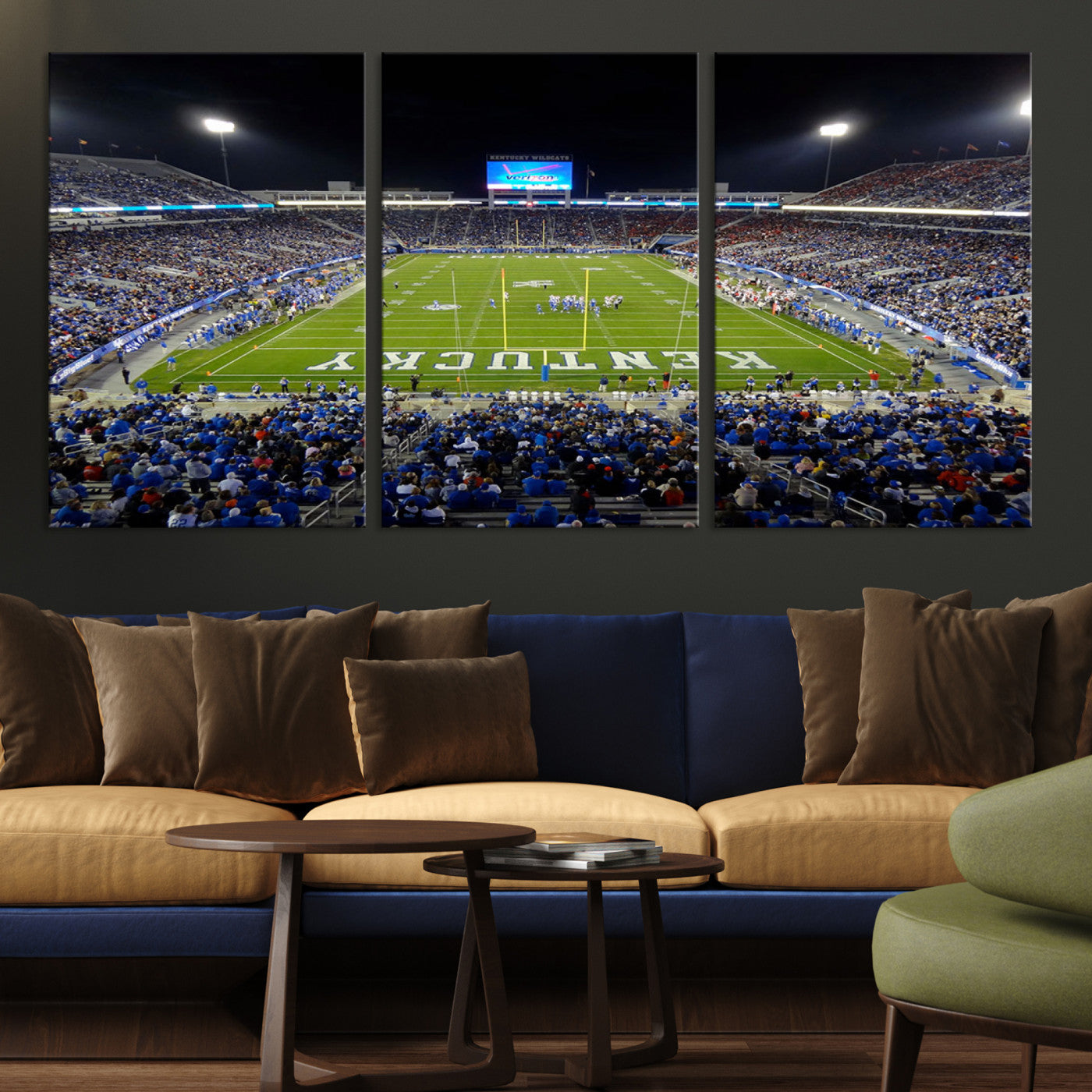 14304-MGV-CV-36X24-Kroger Field Canvas Wall Art - Kentucky Stadium Wall Art Print - Sunset Football Stadium Wall Decor - Kroger Field Lexington Art