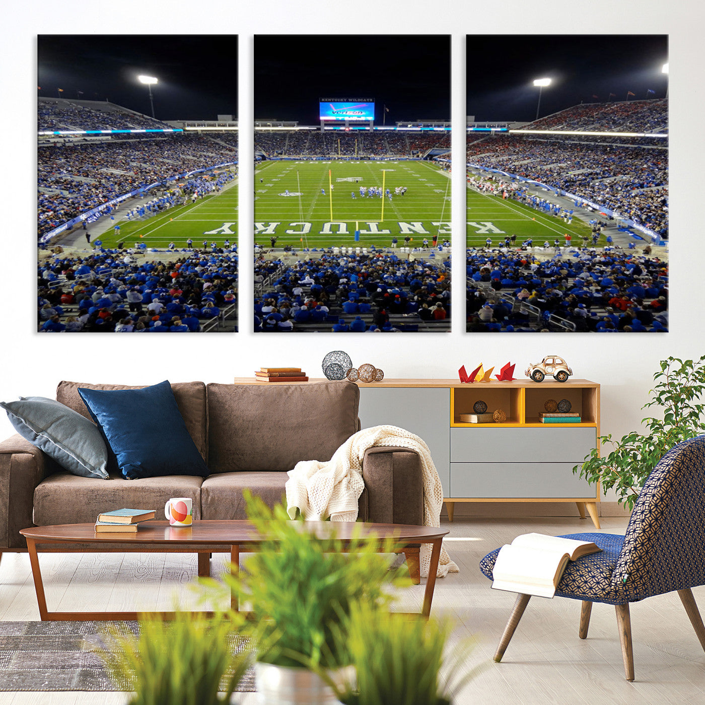 14304-MGV-CV-36X24-Kroger Field Canvas Wall Art - Kentucky Stadium Wall Art Print - Sunset Football Stadium Wall Decor - Kroger Field Lexington Art