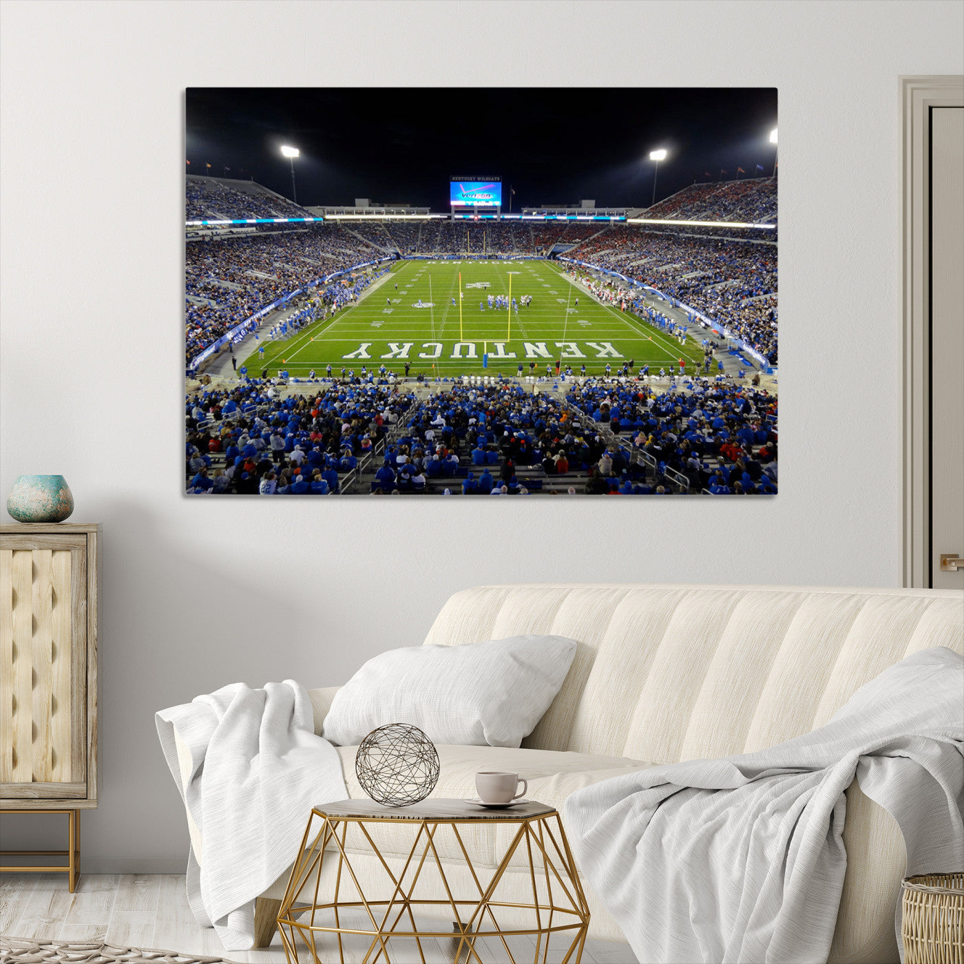 14304-MGV-CV-36X24-Kroger Field Canvas Wall Art - Kentucky Stadium Wall Art Print - Sunset Football Stadium Wall Decor - Kroger Field Lexington Art