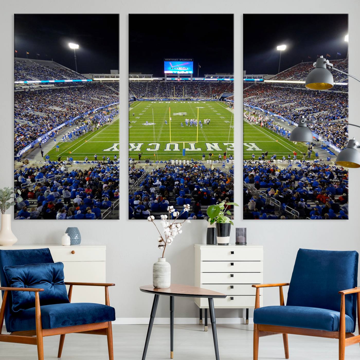14304-MGV-CV-36X24-Kroger Field Canvas Wall Art - Kentucky Stadium Wall Art Print - Sunset Football Stadium Wall Decor - Kroger Field Lexington Art