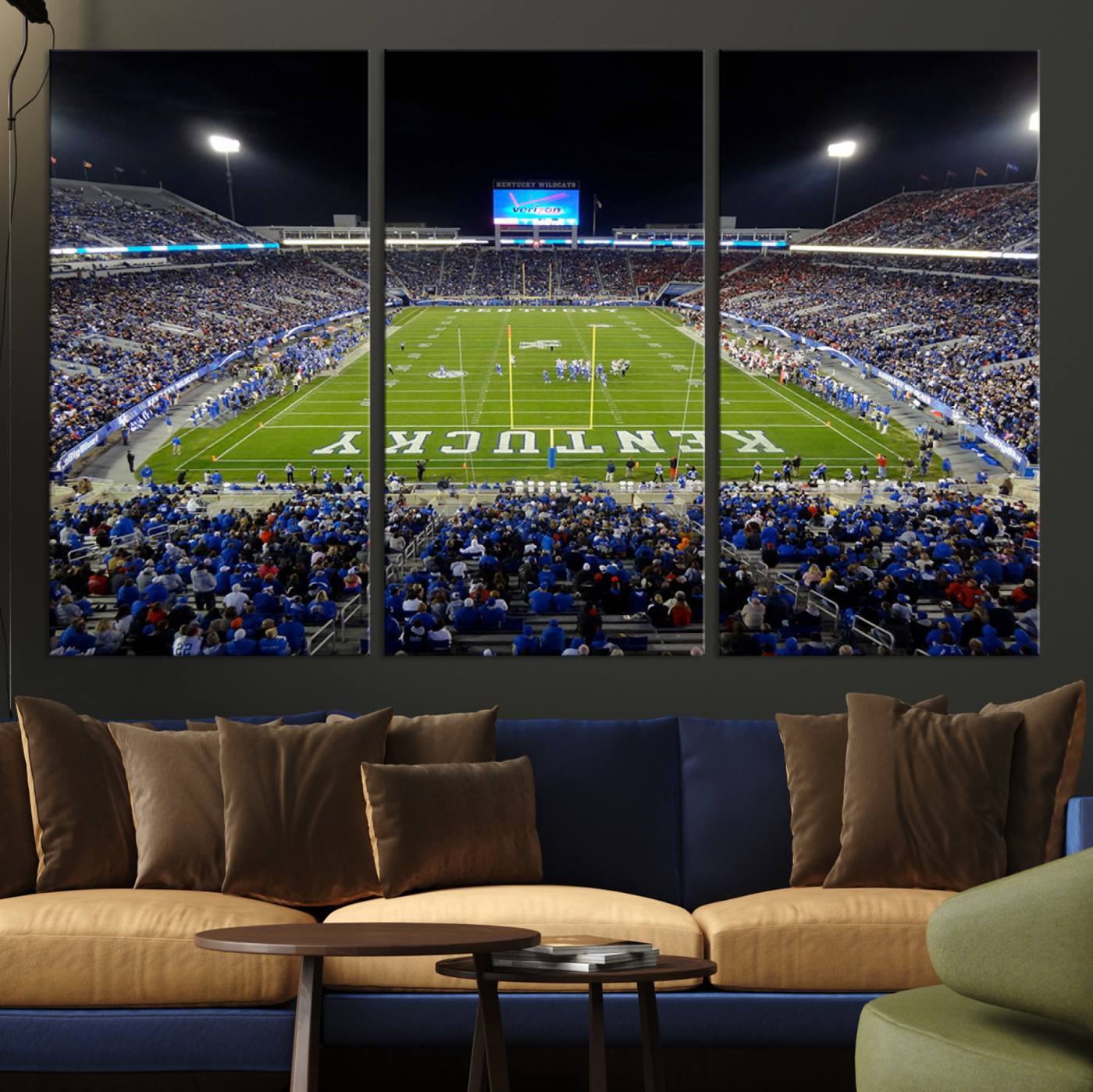 14304-MGV-CV-36X24-Kroger Field Canvas Wall Art - Kentucky Stadium Wall Art Print - Sunset Football Stadium Wall Decor - Kroger Field Lexington Art