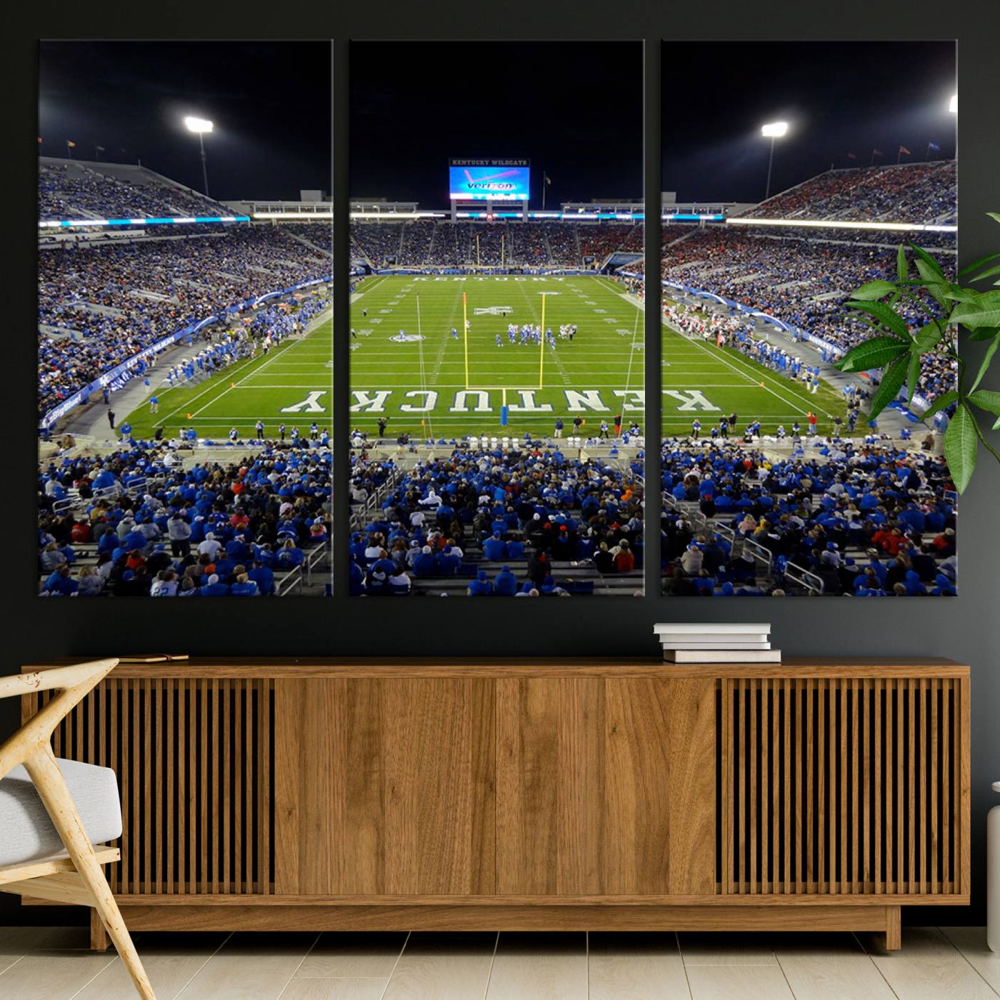 14304-MGV-CV-36X24-Kroger Field Canvas Wall Art - Kentucky Stadium Wall Art Print - Sunset Football Stadium Wall Decor - Kroger Field Lexington Art