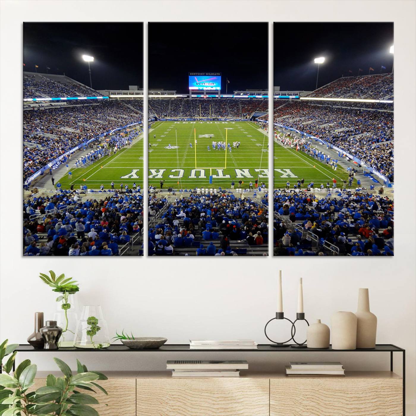 14304-MGV-CV-36X24-Kroger Field Canvas Wall Art - Kentucky Stadium Wall Art Print - Sunset Football Stadium Wall Decor - Kroger Field Lexington Art