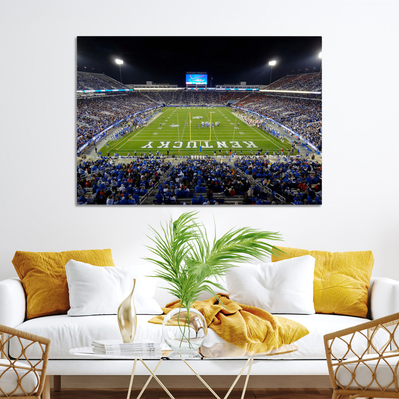 14304-MGV-CV-36X24-Kroger Field Canvas Wall Art - Kentucky Stadium Wall Art Print - Sunset Football Stadium Wall Decor - Kroger Field Lexington Art