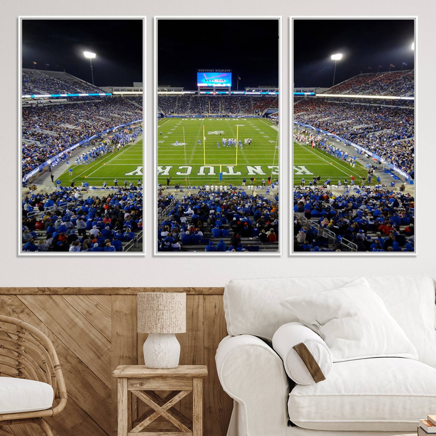 14304-MGV-CV-36X24-Kroger Field Canvas Wall Art - Kentucky Stadium Wall Art Print - Sunset Football Stadium Wall Decor - Kroger Field Lexington Art