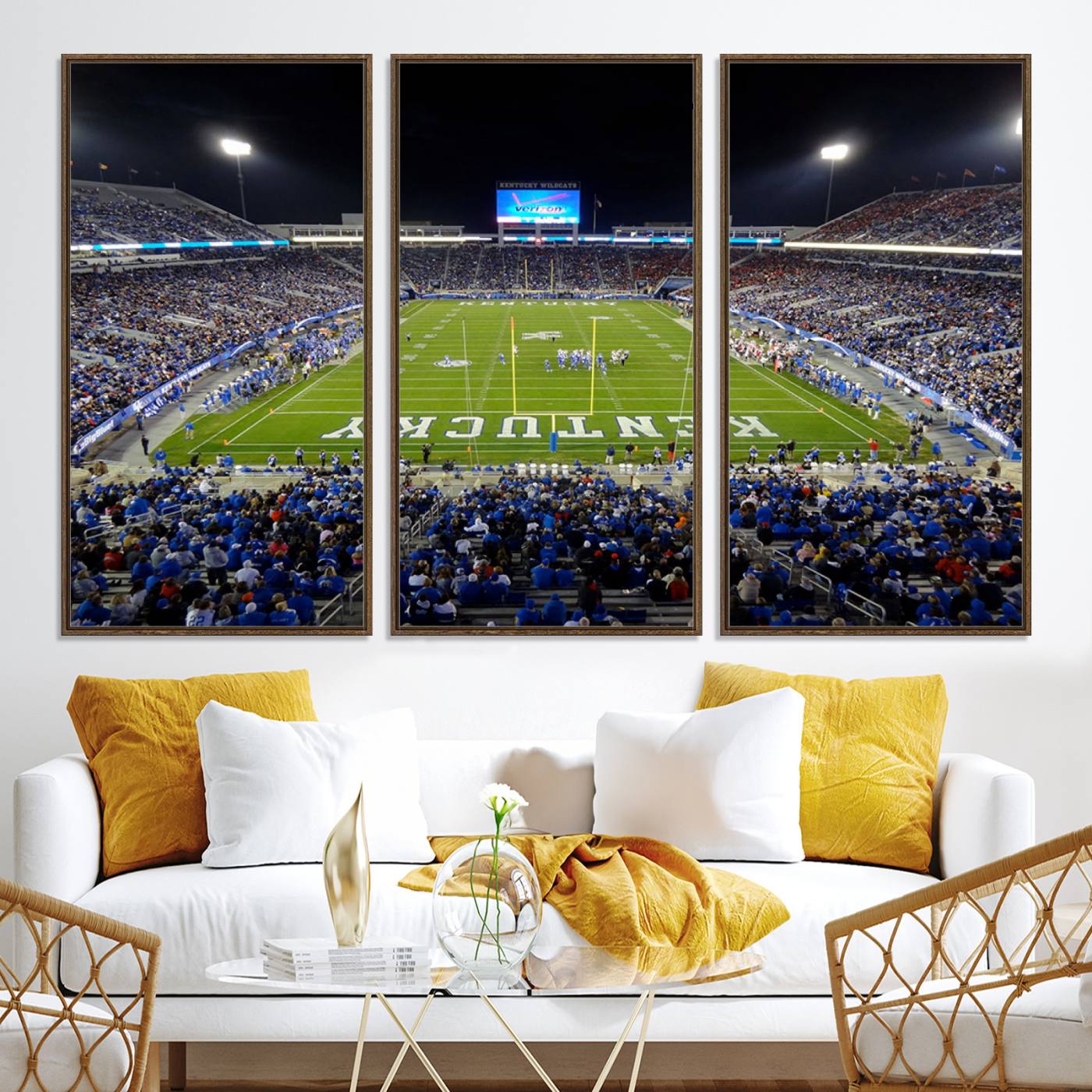 14304-MGV-CV-36X24-Kroger Field Canvas Wall Art - Kentucky Stadium Wall Art Print - Sunset Football Stadium Wall Decor - Kroger Field Lexington Art