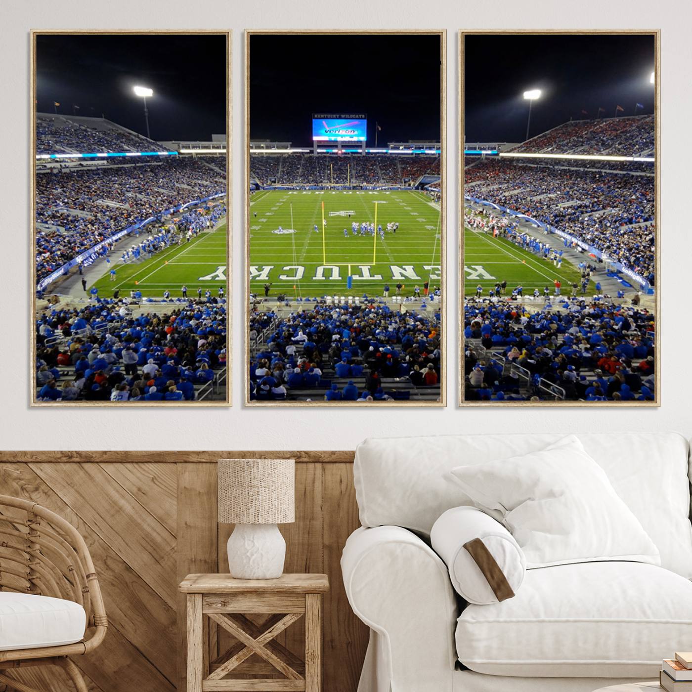 14304-MGV-CV-36X24-Kroger Field Canvas Wall Art - Kentucky Stadium Wall Art Print - Sunset Football Stadium Wall Decor - Kroger Field Lexington Art