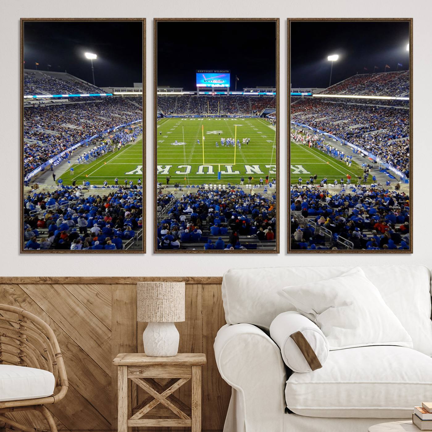 14304-MGV-CV-36X24-Kroger Field Canvas Wall Art - Kentucky Stadium Wall Art Print - Sunset Football Stadium Wall Decor - Kroger Field Lexington Art