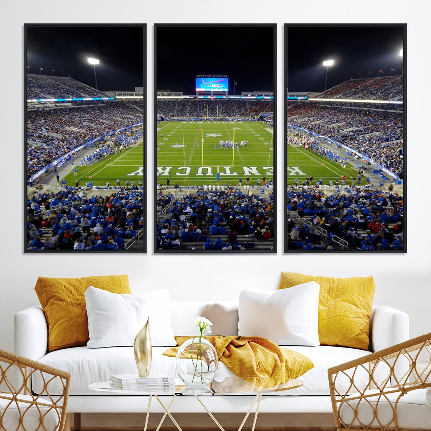 14304-MGV-CV-36X24-Kroger Field Canvas Wall Art - Kentucky Stadium Wall Art Print - Sunset Football Stadium Wall Decor - Kroger Field Lexington Art