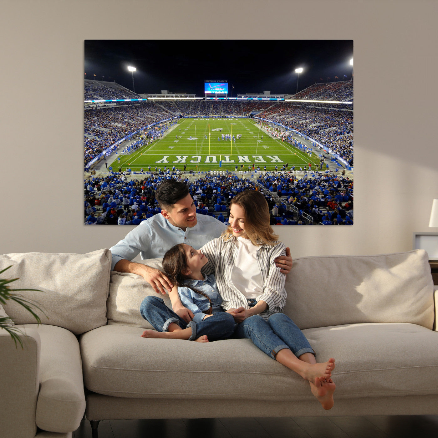 14304-MGV-CV-36X24-Kroger Field Canvas Wall Art - Kentucky Stadium Wall Art Print - Sunset Football Stadium Wall Decor - Kroger Field Lexington Art