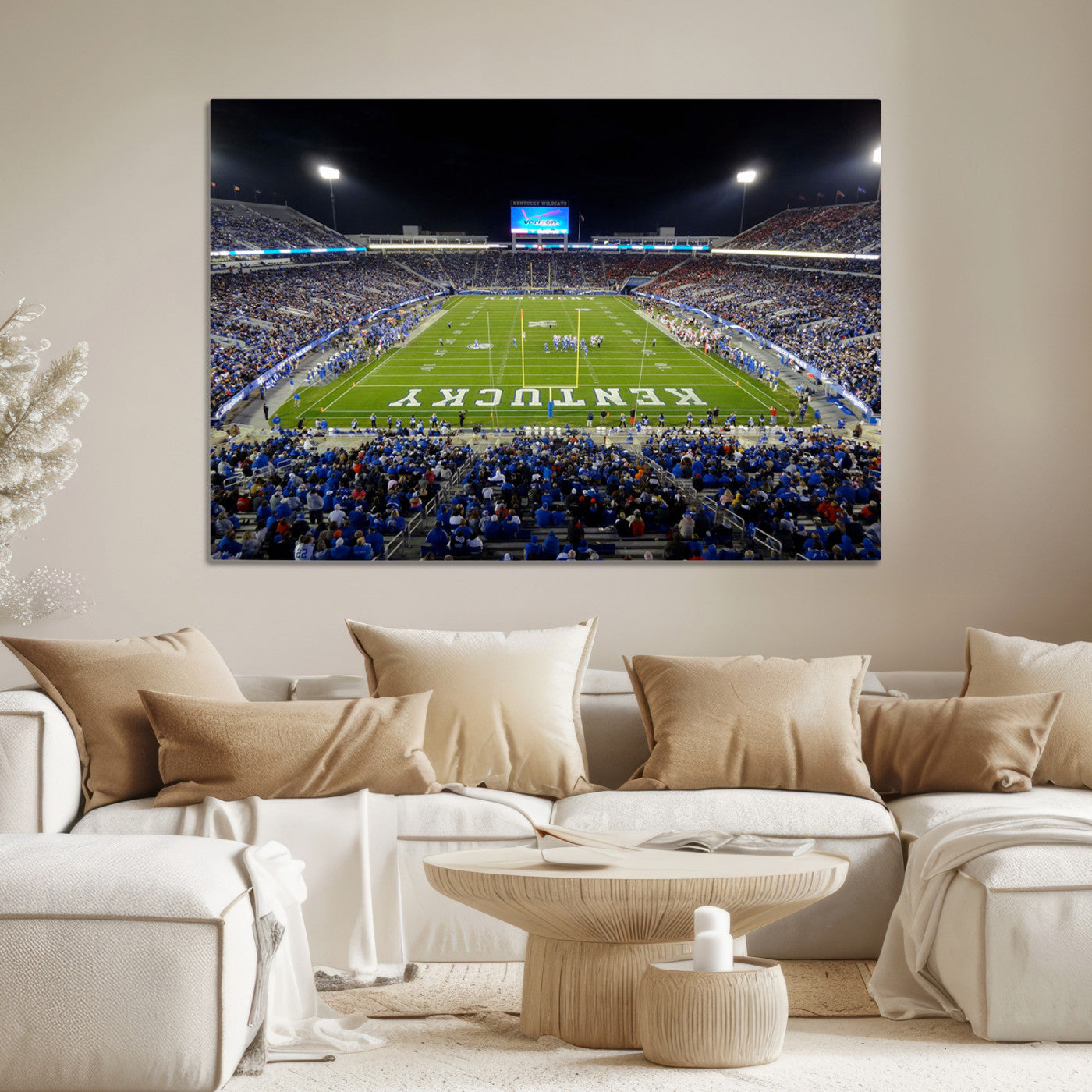 14304-MGV-CV-36X24-Kroger Field Canvas Wall Art - Kentucky Stadium Wall Art Print - Sunset Football Stadium Wall Decor - Kroger Field Lexington Art