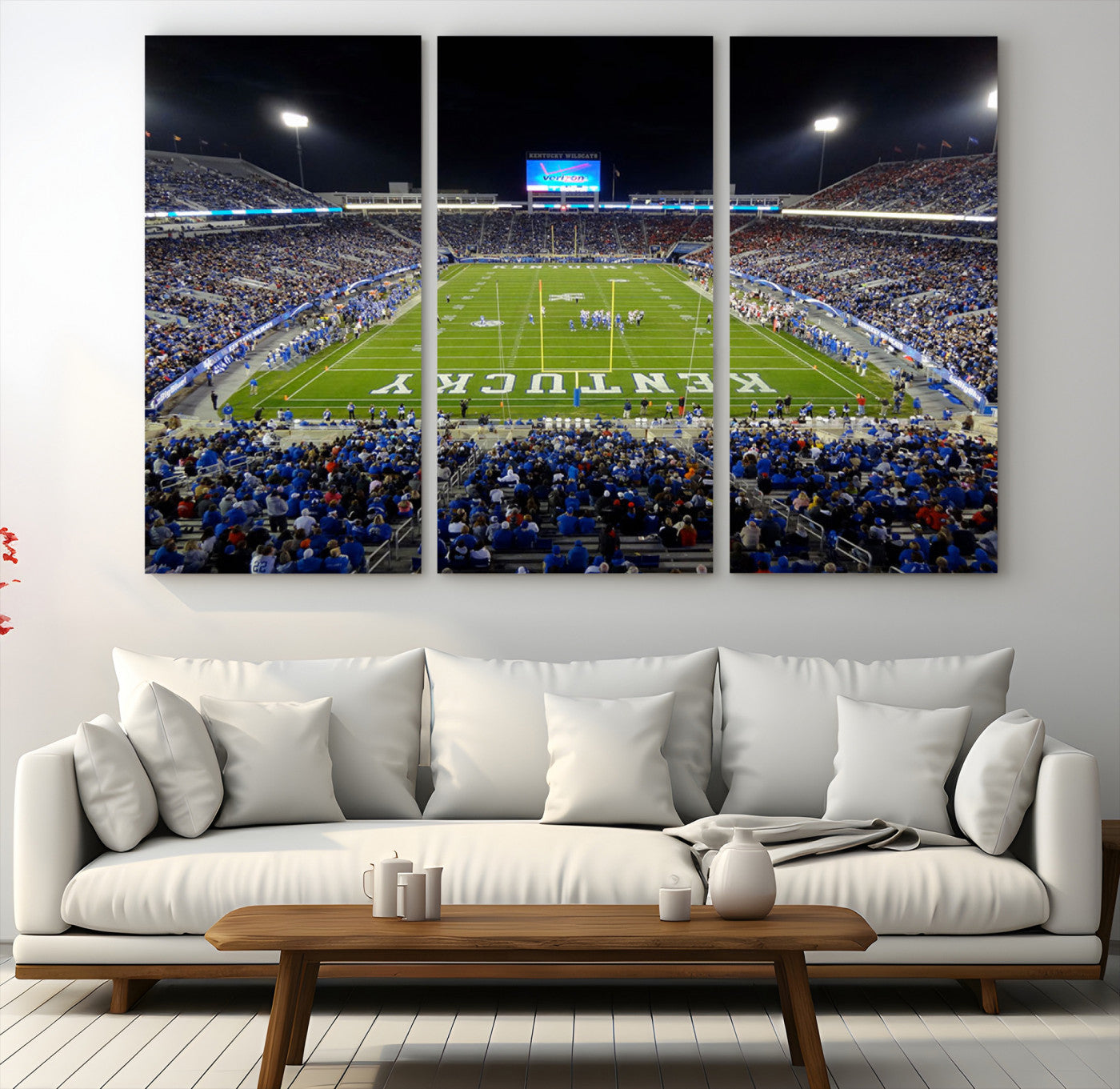 14304-MGV-CV-60X40-3P-Kroger Field Canvas Wall Art - Kentucky Stadium Wall Art Print - Sunset Football Stadium Wall Decor - Kroger Field Lexington Art