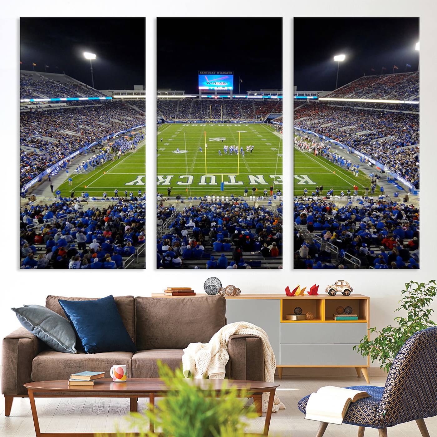 14304-MGV-CV-36X24-Kroger Field Canvas Wall Art - Kentucky Stadium Wall Art Print - Sunset Football Stadium Wall Decor - Kroger Field Lexington Art