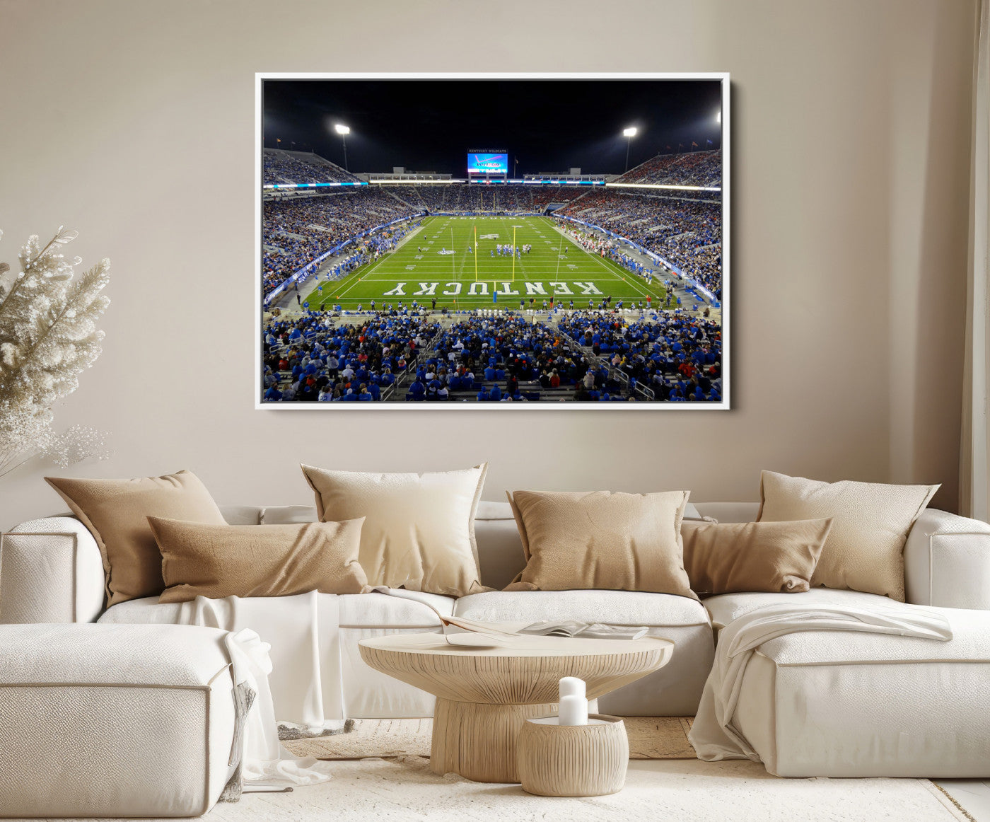 14304-MGV-FC-36X24_White-Kroger Field Canvas Wall Art - Kentucky Stadium Wall Art Print - Sunset Football Stadium Wall Decor - Kroger Field Lexington Art