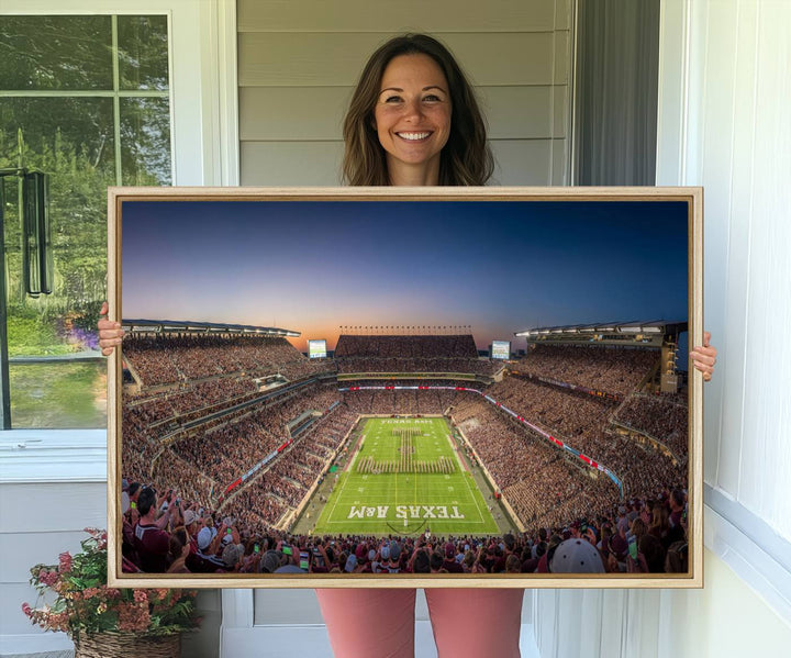 17421-MGV-CV-36X24-Kyle Field Wall Art Print | Large Texas A&M Aggies Football Canvas Print for Sports Enthusiasts | Framed, Ready-to-Hang Stadium Decor