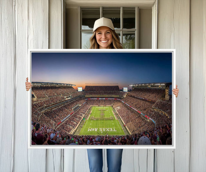17421-MGV-CV-36X24-Kyle Field Wall Art Print | Large Texas A&M Aggies Football Canvas Print for Sports Enthusiasts | Framed, Ready-to-Hang Stadium Decor