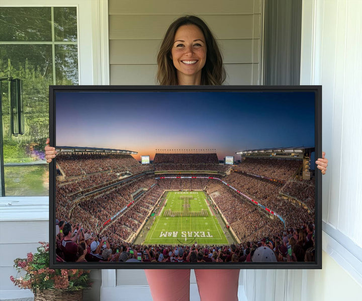 17421-MGV-CV-36X24-Kyle Field Wall Art Print | Large Texas A&M Aggies Football Canvas Print for Sports Enthusiasts | Framed, Ready-to-Hang Stadium Decor