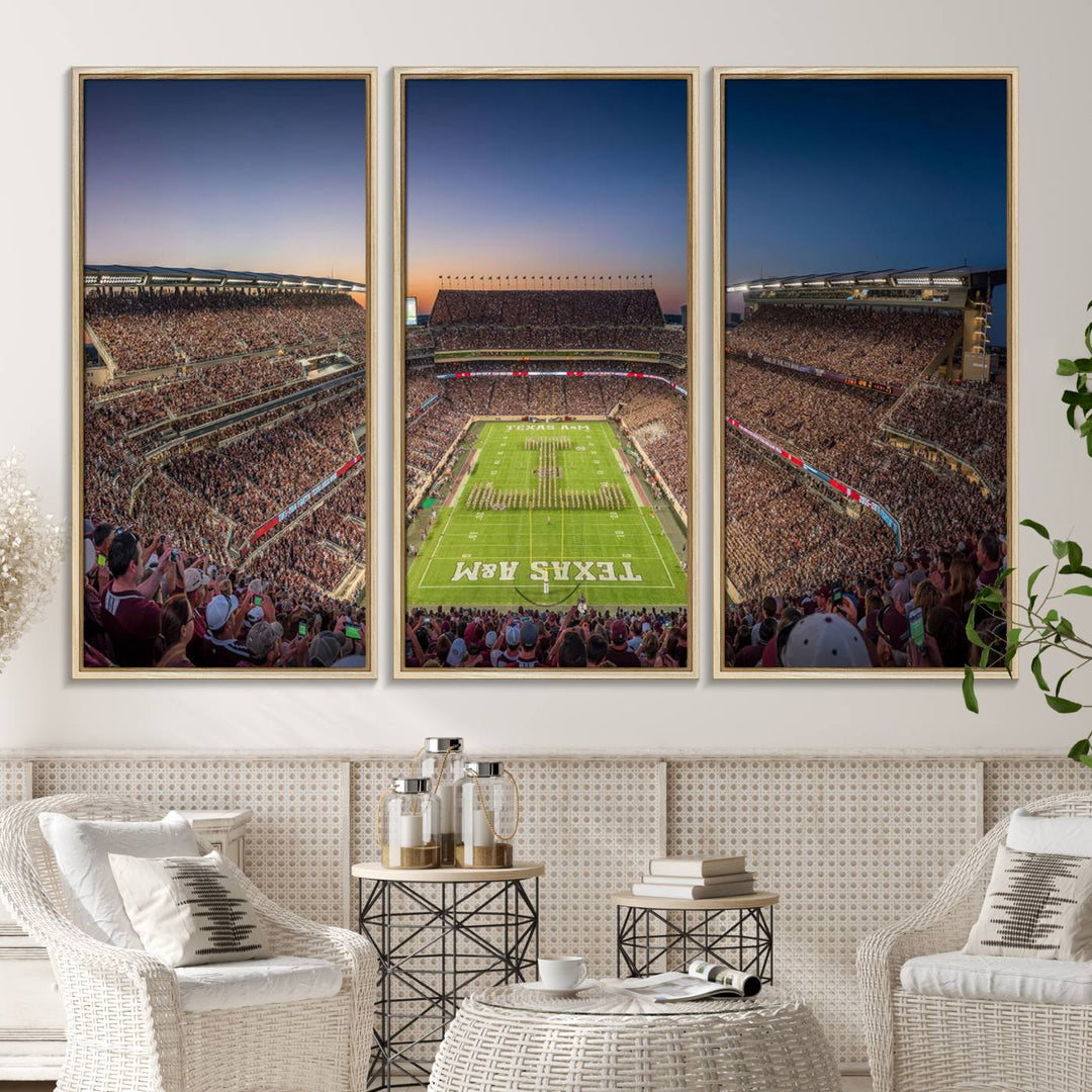 17421-MGV-CV-36X24-Kyle Field Wall Art Print | Large Texas A&M Aggies Football Canvas Print for Sports Enthusiasts | Framed, Ready-to-Hang Stadium Decor