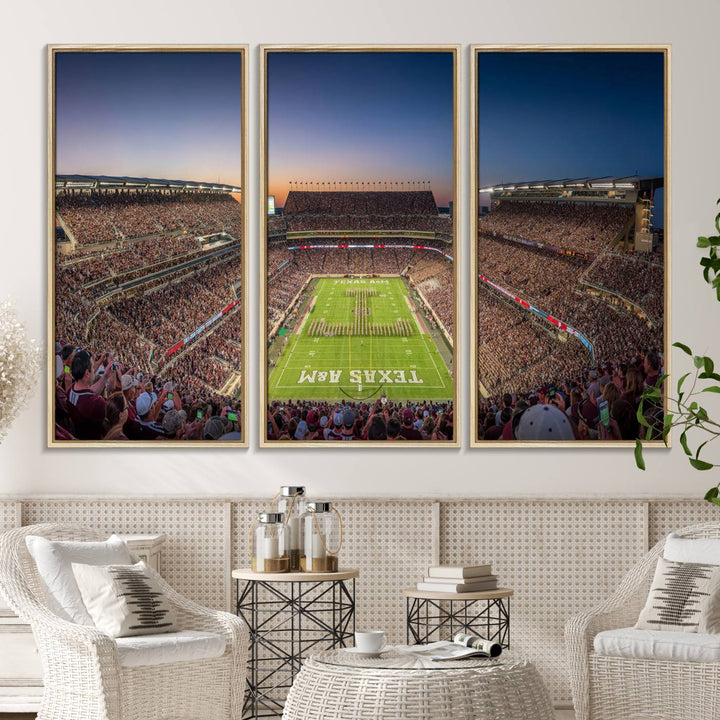 17421-MGV-CV-36X24-Kyle Field Wall Art Print | Large Texas A&M Aggies Football Canvas Print for Sports Enthusiasts | Framed, Ready-to-Hang Stadium Decor