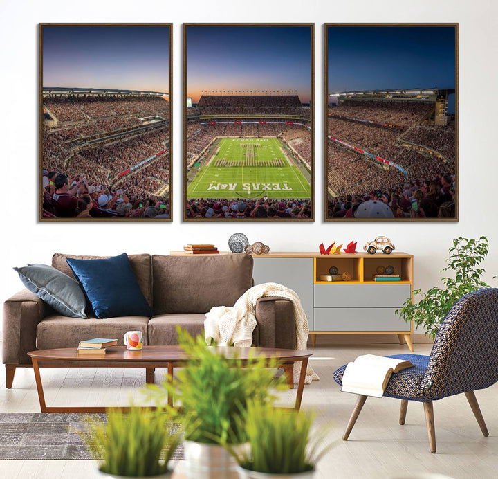 17421-MGV-CV-36X24-Kyle Field Wall Art Print | Large Texas A&M Aggies Football Canvas Print for Sports Enthusiasts | Framed, Ready-to-Hang Stadium Decor