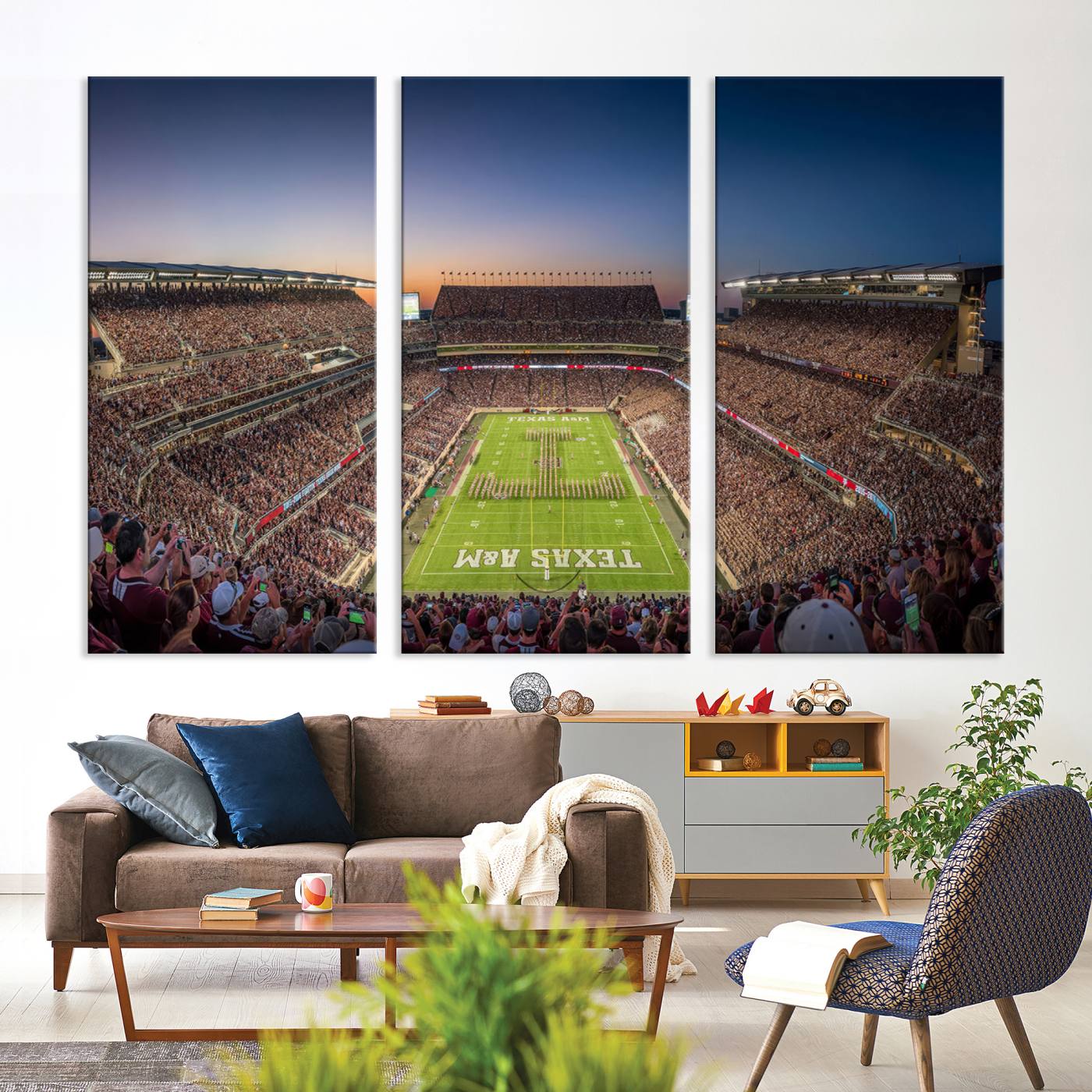 Kyle Field Wall Art Print | Large Texas A&M Aggies Football Canvas Print for Sports Enthusiasts | Framed, Ready-to-Hang Stadium Decor