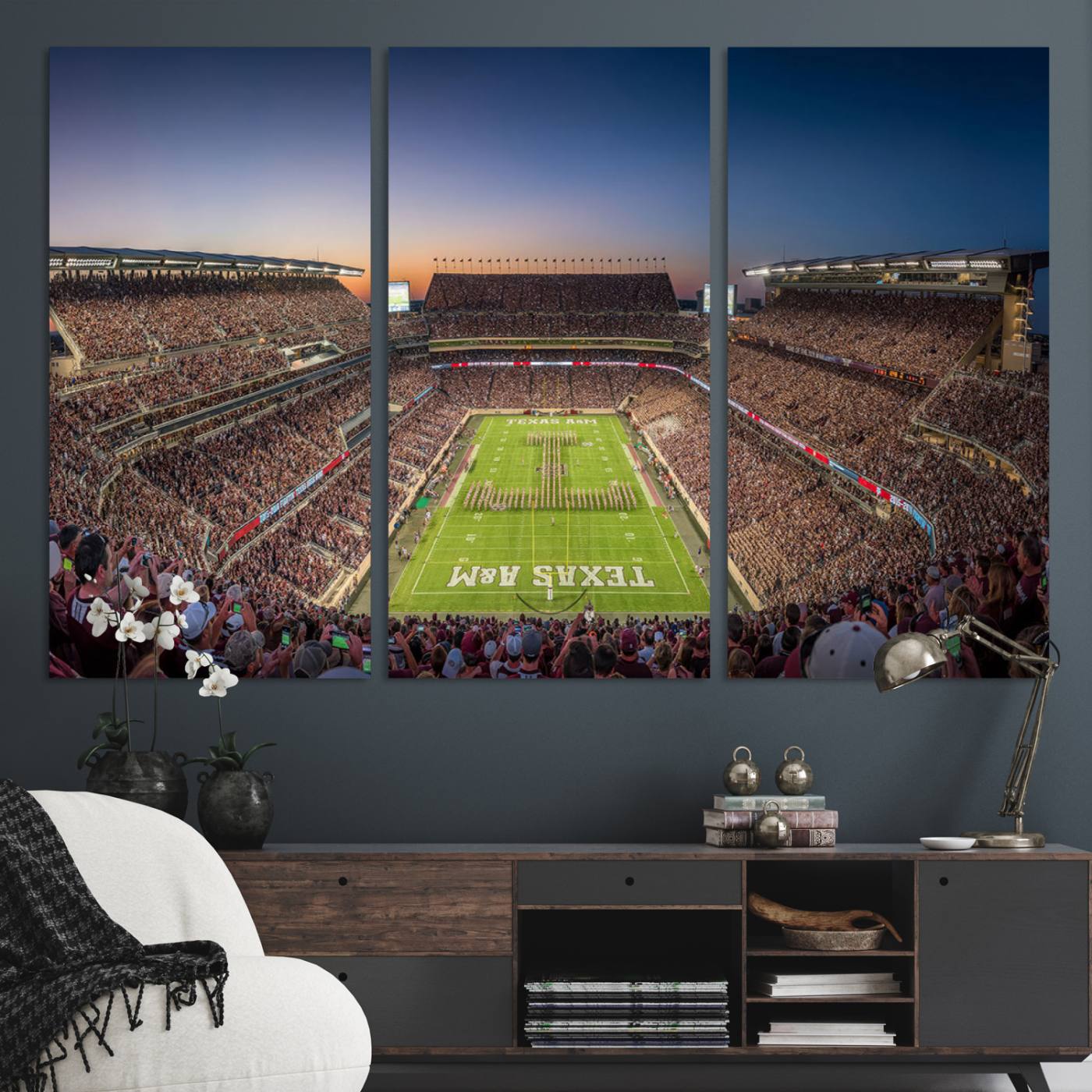 Kyle Field Wall Art Print | Large Texas A&M Aggies Football Canvas Print for Sports Enthusiasts | Framed, Ready-to-Hang Stadium Decor