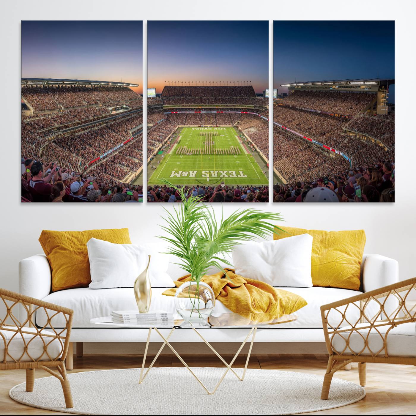 Kyle Field Wall Art Print | Large Texas A&M Aggies Football Canvas Print for Sports Enthusiasts | Framed, Ready-to-Hang Stadium Decor