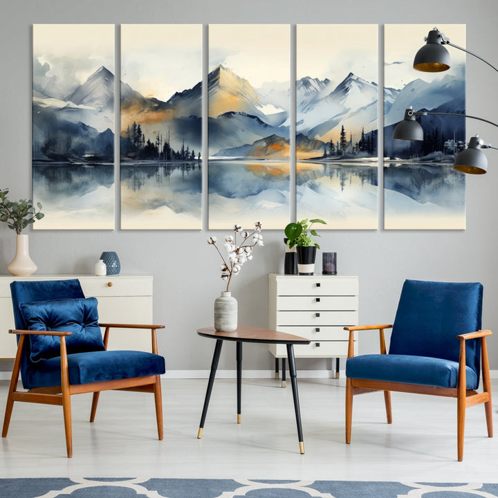 Edit-Images-Lake Abstract Mountain Wall Art Canvas Print