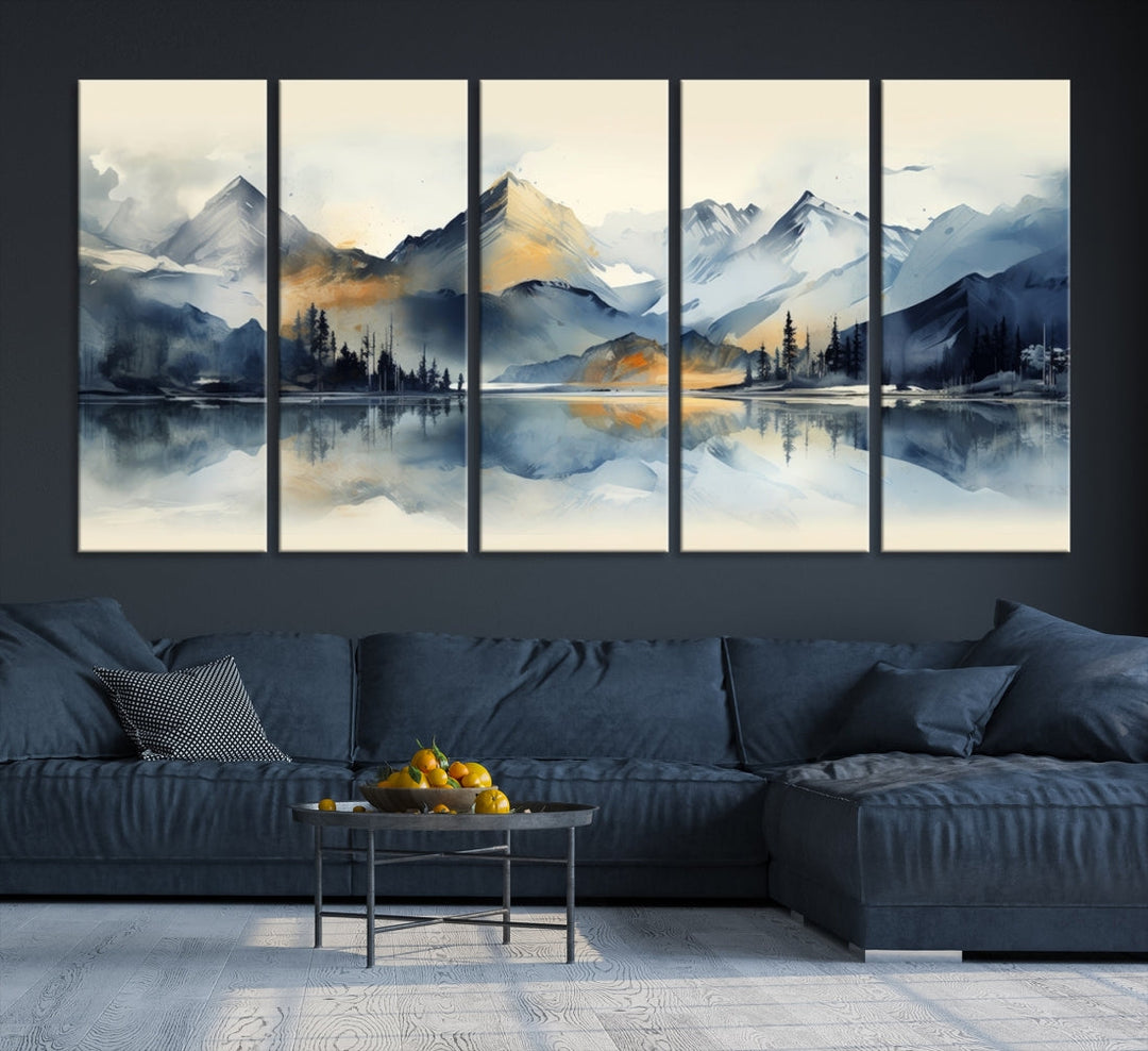 Edit-Images-Lake Abstract Mountain Wall Art Canvas Print