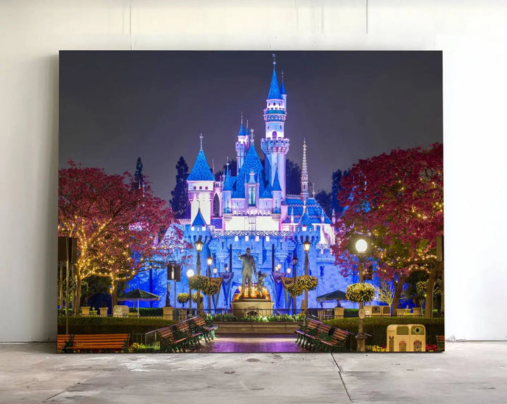Large Disney Castle Wall Art Canvas Print - Magic Kingdom Kids Room Decoration Disney World Christmas Home Decor