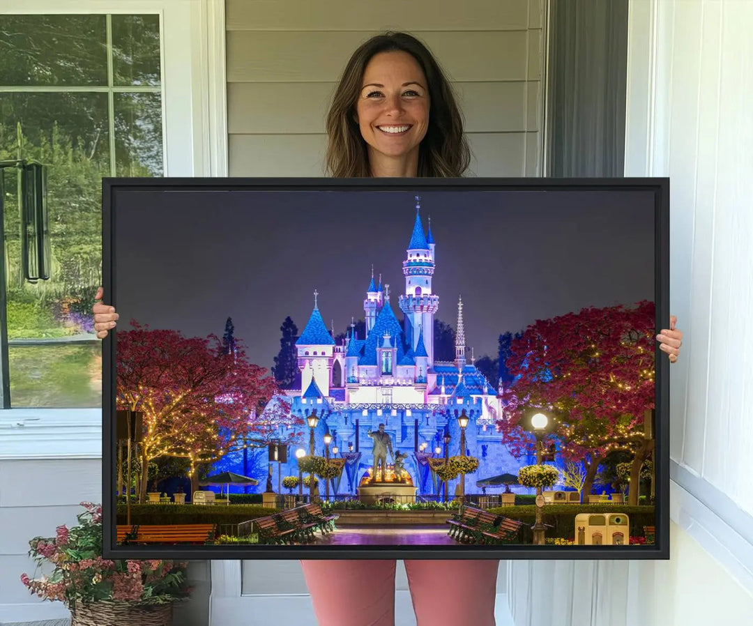 66710-MGV-FC-36X24_Black-Large Disney Castle Wall Art Canvas Print - Magic Kingdom Kids Room Decoration Disney World Christmas Home Decor