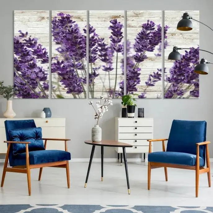 Enhance your living space with the Lavender Canvas Wall Art Flower Print, featuring a triptych of beautiful lavender flowers set against a textured background. This artwork is expertly crafted on museum-quality canvas and finished with a UV-protective coating to ensure lasting elegance. Enjoy complimentary shipping straight to your home.