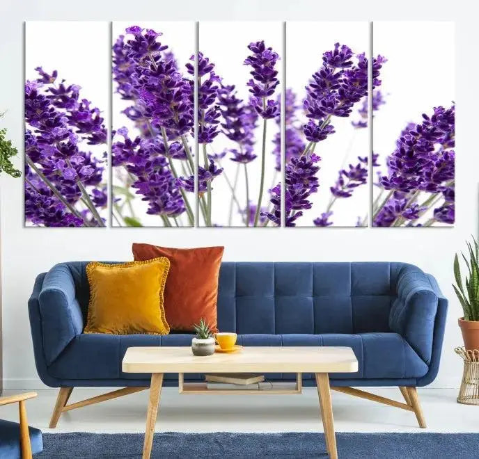 Lavender Flower Wall Art Canvas Print displayed on a museum-quality canvas against a white background.