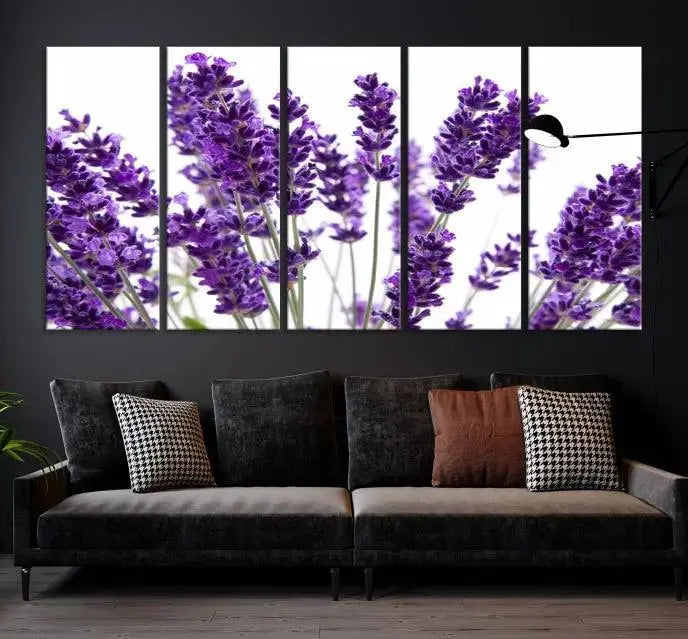 Lavender Flower Wall Art Canvas Print displayed on a museum-quality canvas against a white background.