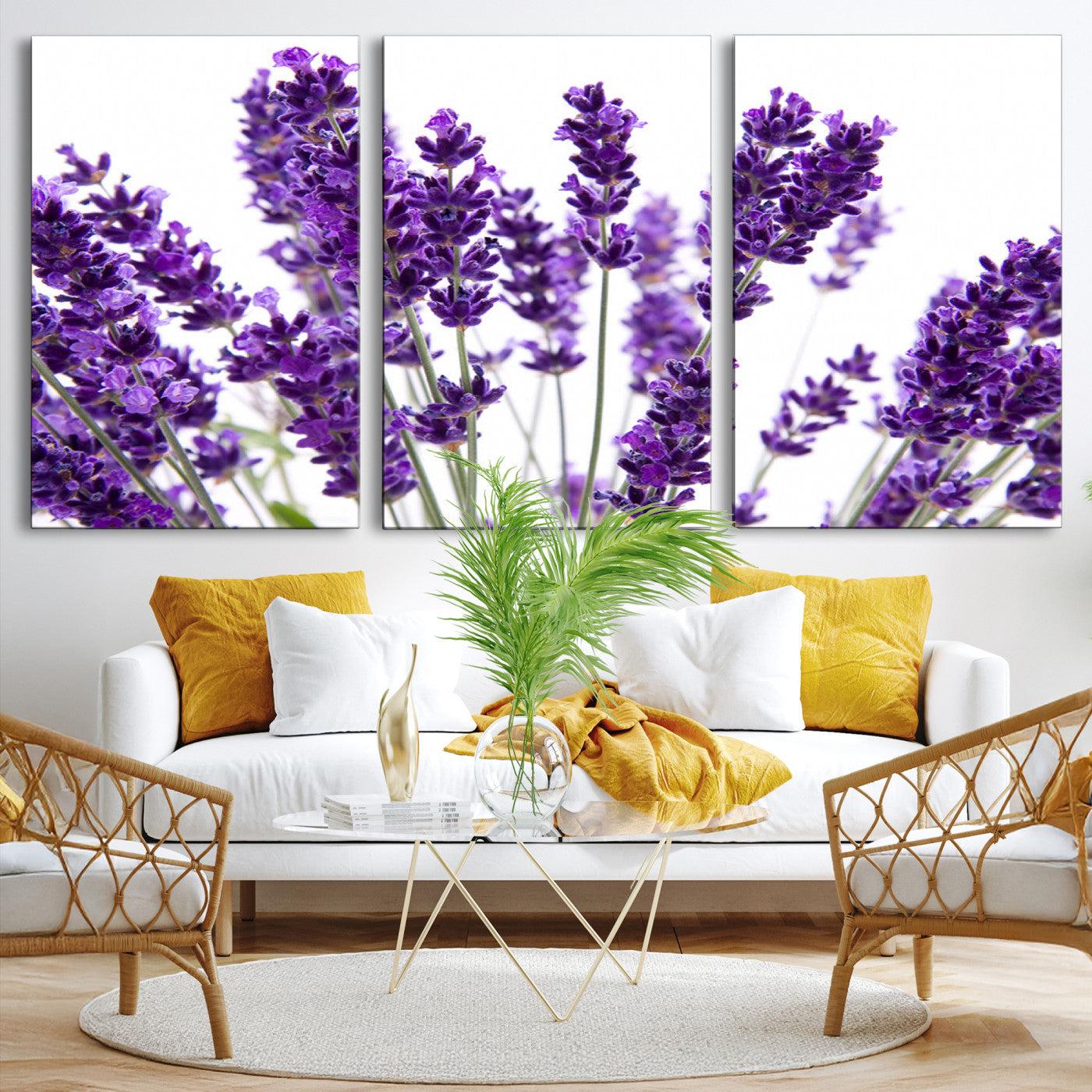 76859-MGV-CV-36X24-Lavender Flower Wall Art Canvas Print