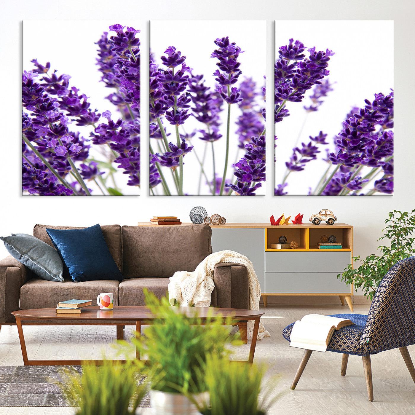 76859-MGV-CV-36X24-Lavender Flower Wall Art Canvas Print