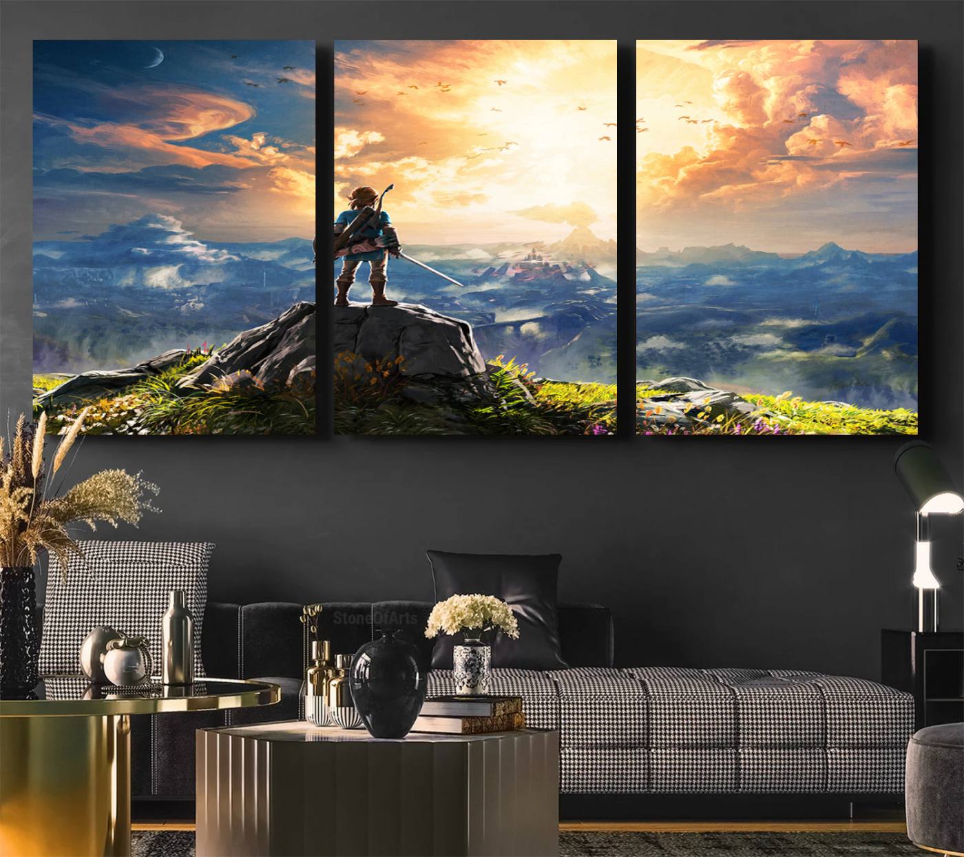 18096-MGV-CV-36X24-Legend of Zelda Breath of the Wild Game Wall Art Canvas, Legend of Zelda Canvas Print