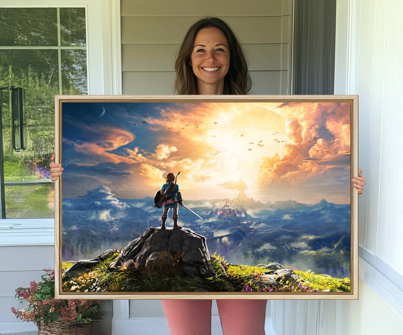 18096-MGV-CV-36X24-Legend of Zelda Breath of the Wild Game Wall Art Canvas, Legend of Zelda Canvas Print