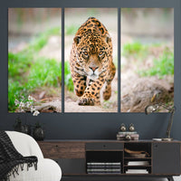Leopard on the Prowl - Stunning Large Framed Leopard Wall Art Canvas Wall Art for Living Room, Bedroom, or Office Décor, Vibrant Wildlife