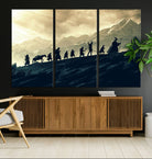41574-MGV-CV-36X24-Lord of the Rings Silhouette Wall Art Capturing the Epic Quest Through Middle-Earth - The Fellowship's Journey Canvas Print