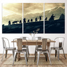 41574-MGV-CV-36X24-Lord of the Rings Silhouette Wall Art Capturing the Epic Quest Through Middle-Earth - The Fellowship's Journey Canvas Print