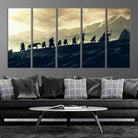 41574-MGV-CV-36X24-Lord of the Rings Silhouette Wall Art Capturing the Epic Quest Through Middle-Earth - The Fellowship's Journey Canvas Print